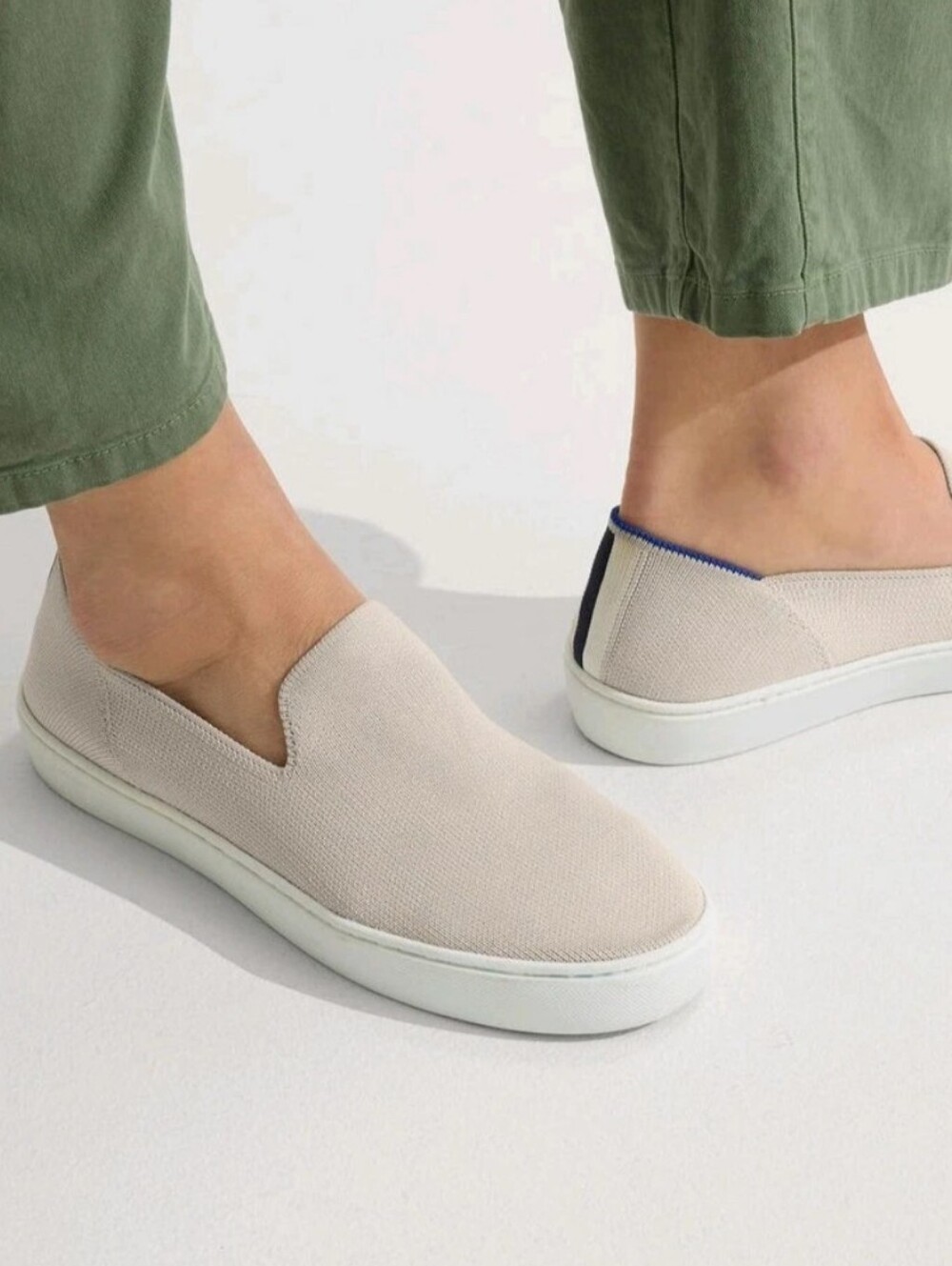 Rothy's The Original Slip On Sneakers Sand Beige Women's Size 6.5 Washable